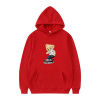 HKM-489555 Customized Men's Bear Sweatshirt Autumn and Winter Hooded Fashion Pullover Sweatshirt Sports Casual Printed Peplum Jacket