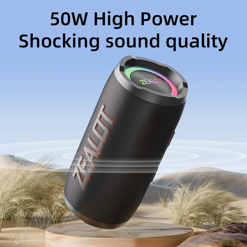KTX-316115 50W Wireless Outdoor Speaker with Deep Bass, IPX6 Waterproof Rating, Portable Party Speaker for Camping
