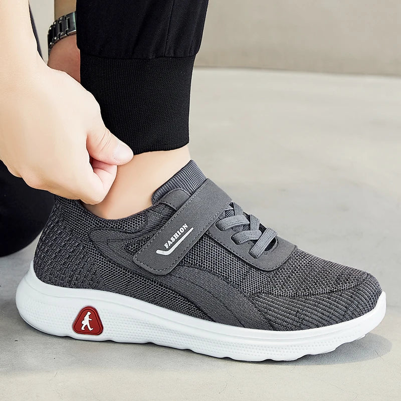 HKM-738195 B-22007 Men's Casual Comfortable Flats Men's Sneakers Lace-Up Mesh Shoes Lightweight Breathable