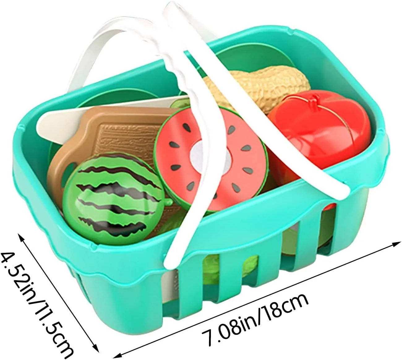 HKM-476179 11-Piece Plastic Toy Kitchen Set for Kids - Magnetic Food Fruits and Vegetables Cutting Play Items