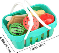 HKM-476179 11-Piece Plastic Toy Kitchen Set for Kids - Magnetic Food Fruits and Vegetables Cutting Play Items