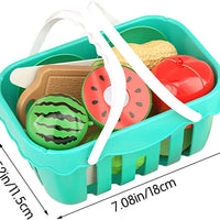 HKM-476179 11-Piece Plastic Toy Kitchen Set for Kids - Magnetic Food Fruits and Vegetables Cutting Play Items