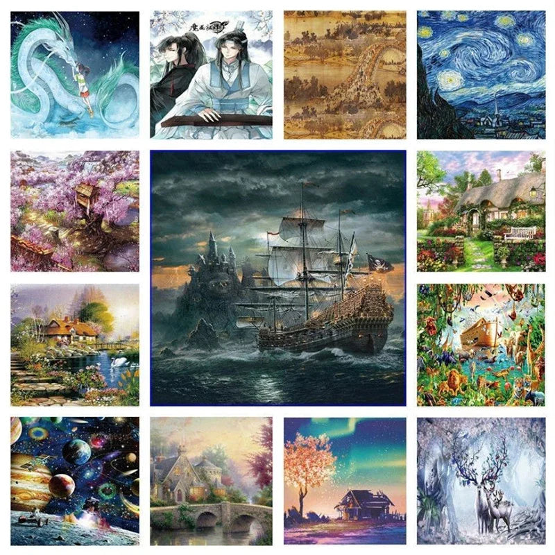 KTX-514323 Custom 1000 Piece Jigsaw Puzzle Featuring Famous Painting Scenery for Educational Decompression Activities