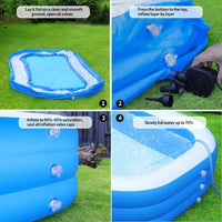 HKM-241555 Inflatable Foldable Square Pool for Kids - Available in 7FT, 8FT, 10FT Sizes - Ideal for Outdoor Water Play
