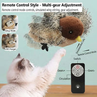 HKM-079507 Rechargeable Interactive Cat Toy with Touch Activation and Chirping Flapping Bird for Indoor Kittens