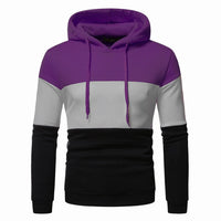 HKM-358483 Men's Custom Sweatshirt Autumn and Winter 3 Color Splicing Pullover Hooded Casual Sweatshirt Set