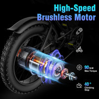 Custom Logo YVY Q20 Enduro Ebike Fast 20" 48V 20Ah Mtb E Bike Fat Tire Electric Hybrid Bike Electric Dirt Mountain City Bicycle
