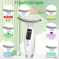 HKM-193427 Neck and Face Massage Device with Red Light Therapy, EMS Vibration, and LED Heating for Skin Rejuvenation