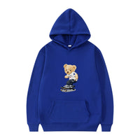 HKM-489555 Customized Men's Bear Sweatshirt Autumn and Winter Hooded Fashion Pullover Sweatshirt Sports Casual Printed Peplum Jacket