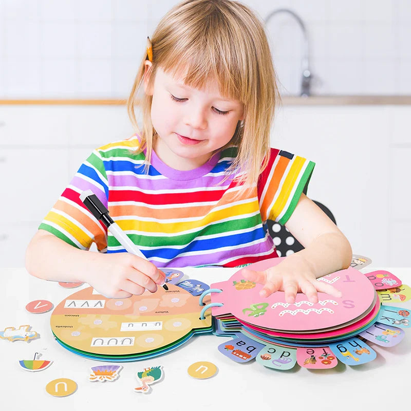 KTX-247571 Toddler Alphabet Quiet Book - Sensory Learning Toy for Autism and Early Education