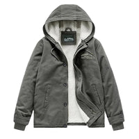 HKM-259027 Men's Winter Thickening Lamb Wool Cotton Coat With Hooded Velvet Collar Short Pilot Jacket Workwear Puffer Jacket