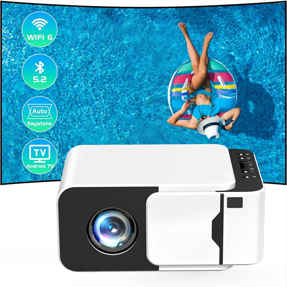 KTX-400275 Compact 4K LED Mini Projector with Android 13 for Home Theatre and Movie Experience