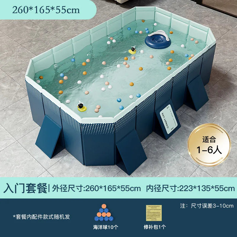 HKM-848339 Large Rectangular Above Ground Swimming Pool for Outdoor Use