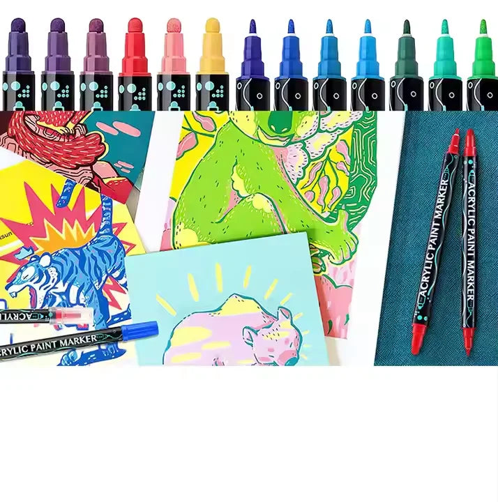 KTX-132307 28-Colour 0.7mm Water-Based Permanent Acrylic Paint Marker Set