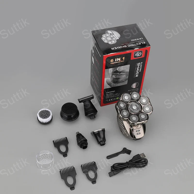 HKM-390035 Suttik LK-9300 Men's Electric Razor with 9D Floating Head and IPX6 Waterproof Design