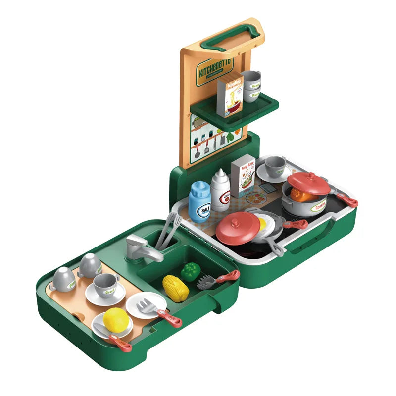 KTX-047891 Kids 3 in 1 Kitchen Tableware Toy Cooking Set for Pretend Play - Ages 2 to 7, ABS Plastic