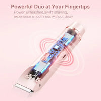 HKM-979859 3 in 1 Dual Head Electric Painless Shaver and Body Epilator with IPX7 Waterproof Design