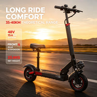Fat Tire Electric Scooter for Adults Foldable Design Dual Motors Waterproof Lithium Battery 1200W Motor up 50km/h 30-40km Range
