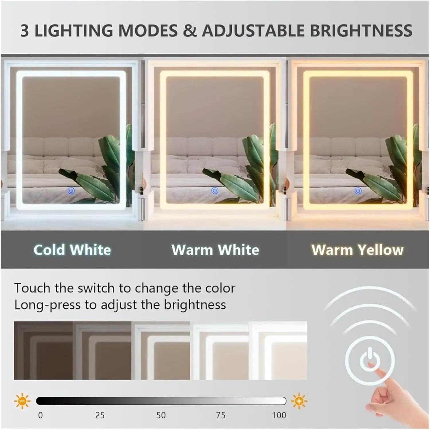 KTX-563475 Elegant Vanity Table with Mirror and Storage Drawers for Organising Beauty Essentials