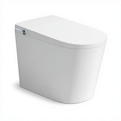 HKM-3263699 Smart Toilet Rimless One Piece Floor Mounted Siphonic Jet Flush White Ceramic Bidet Heated Seat With Remote Control