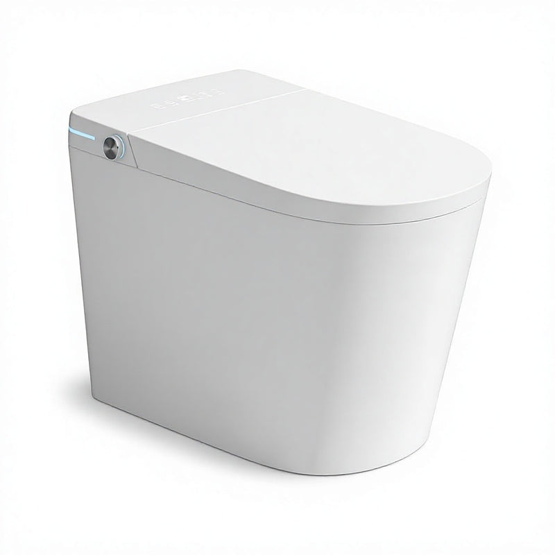 HKM-3263699 Smart Toilet Rimless One Piece Floor Mounted Siphonic Jet Flush White Ceramic Bidet Heated Seat With Remote Control