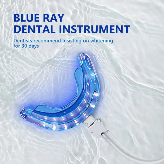 HKM-487187 LED Teeth Whitening Kit with Blue Light Device and Whitening Strips for Oral Care
