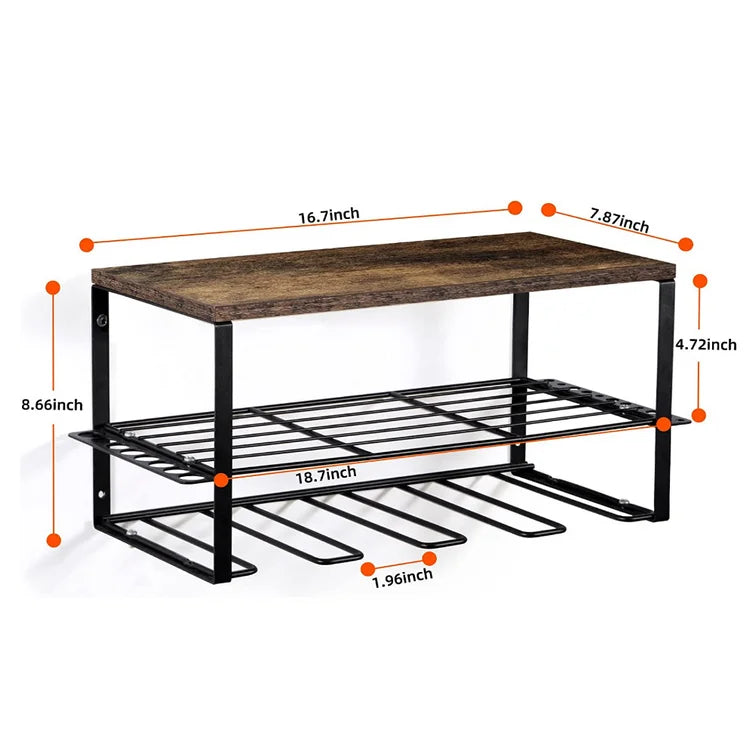 KTX-057171 Wall Mounted Wooden Tool Storage Organizer for Efficient Space Management