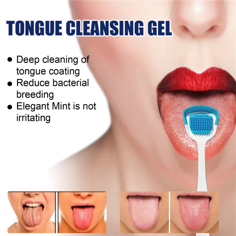 HKM-766291 Tongue Cleaner with Deep Cleaning Gel and Brush for Oral Health and Bacterial Reduction