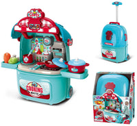 HKM-852435 Kids Pretend Play Doctor Toy Set with Luggage Trolley Case and Operating Table