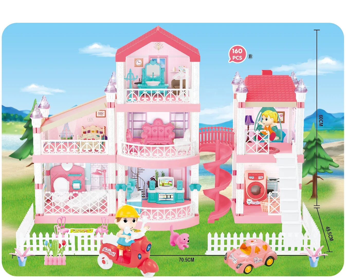 KTX-224019 Educational Light and Music Plastic House Play Set for Kids