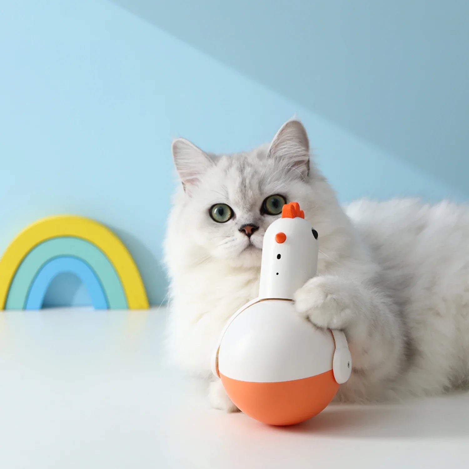 HKM-931475 Automatic Teasing Cat Toy with Realistic Sounds and Laser Tumbler Ball