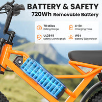HKM-8874835 Adult Electric Bicycle Featuring 750W Motor, 20 MPH Top Speed, 48V System and 48V 15.0Ah Battery for Daily Commuting
