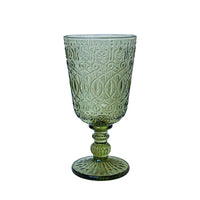 Wholesale OEM Classic Durable Glass Wine Goblet Embossed Design Eco-Friendly Long Stem Handblown for Wedding Banquets Events