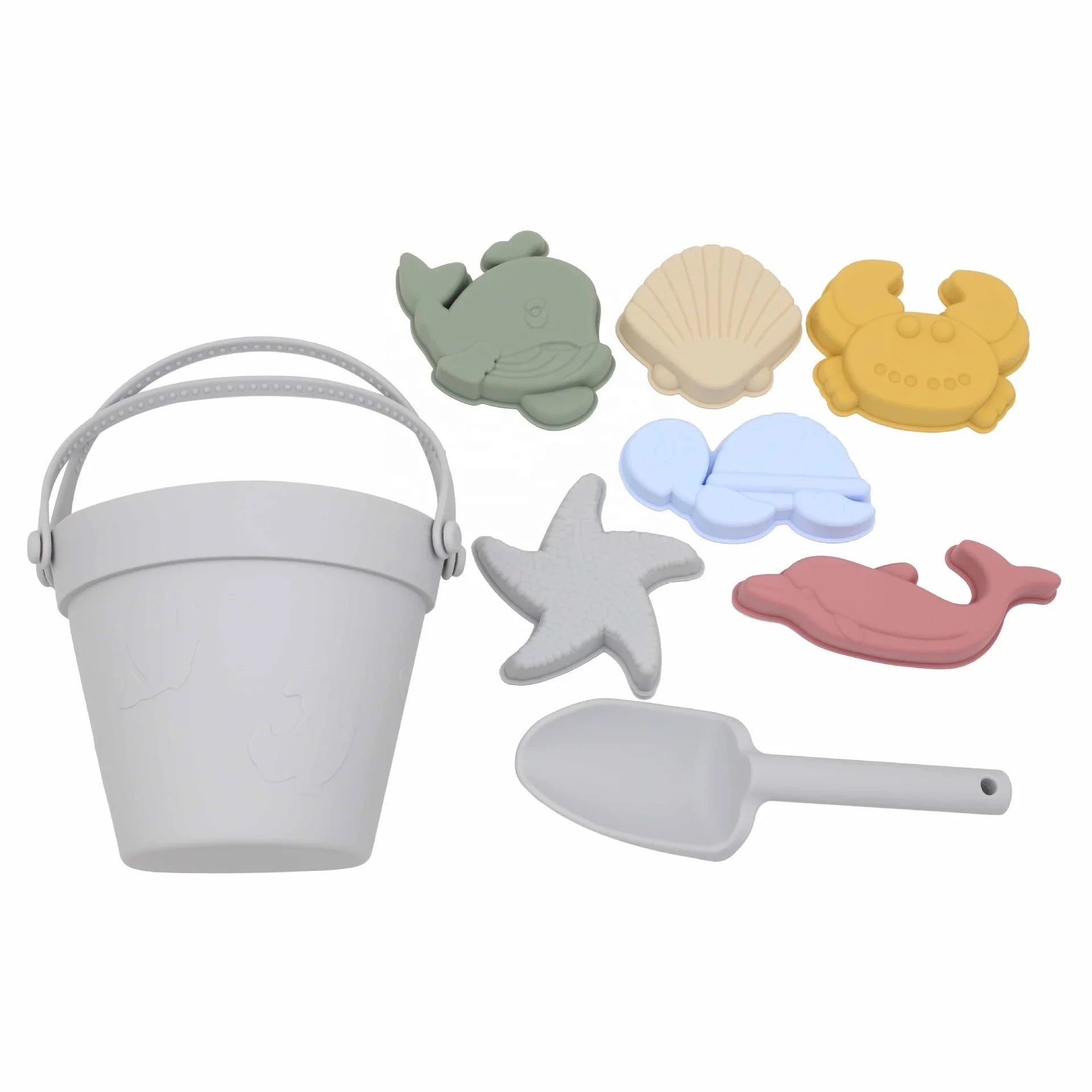 KTX-905235 BPA Free Recyclable Silicone Sand Molds Toy Set for Kids - Perfect for Outdoor Beach Fun
