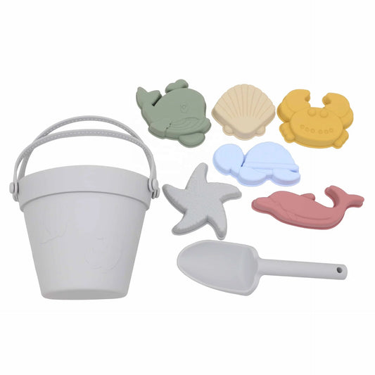 KTX-905235 BPA Free Recyclable Silicone Sand Molds Toy Set for Kids - Perfect for Outdoor Beach Fun