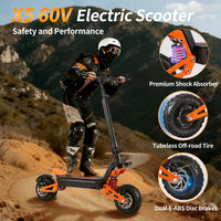 60V 40Ah Lithium E Scooter 6000W Dual Motor 85km h Max Speed 30 Degree Climbing Foldable Adult Scooter