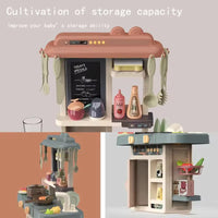 HKM-672787 63Cm Plastic Kitchen Play Set with 36 Food Toys and Light for Kids