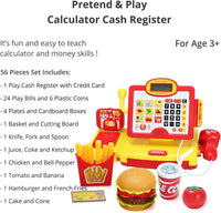 HKM-540563 Toy Cash Register for Kids - EPT Play Money Machine for Supermarket Role-Playing - Age 2 to 13 Years