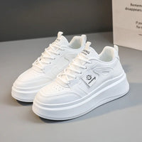 HKM-507667 SH709 New Casual Women's Shoes Autumn Solid Color Elevated Thick Sole Shoes Versatile Leather Durable Running Shoes