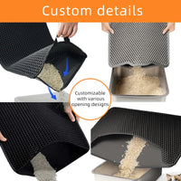 HKM-471571 Honeycomb Double Layer Cat Litter Trapping Mat for Effective Scatter Control and Waste Reduction