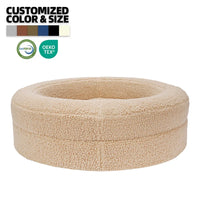 HKM-242195 Comfortable Round High-Walled Dog Bed with Durable Fabric and Washable Cover