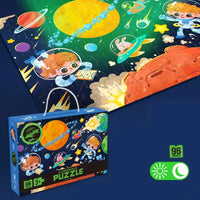 HKM-838931 Glow-in-the-Dark Children’s Puzzle Plane Educational Block Toy 26x19.5x6cm