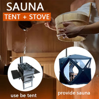 HKM-650579 Outdoor Portable Three-Layer 210D Oxford Pop-Up Sauna Tent for Camping and Ice Fishing, 4 Seasons, 180x180x200cm