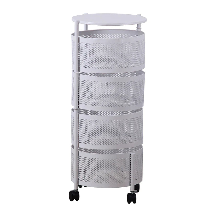 KTX-646995 Three-Tier Rolling Kitchen Cart with Mobile Storage and Wheels