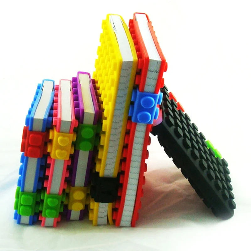 KTX-751443 Custom A6 Silicone Diary Notebook with Colourful Block Design and 100 Sheets