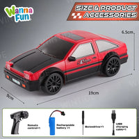 HKM-395987 1:24 Scale High Speed 4WD Drift Racing Toy Car with LED Lights and Remote Control - Kid-Friendly Design