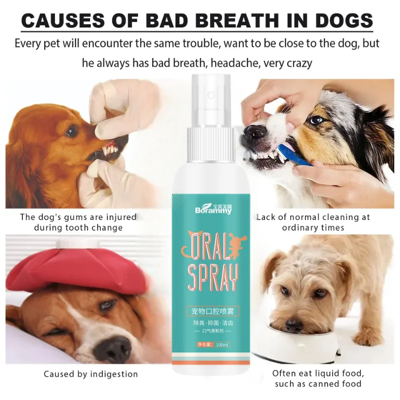 HKM-995667 Effective Dog Oral Cleaner Spray for Tartar Treatment and Fresh Breath