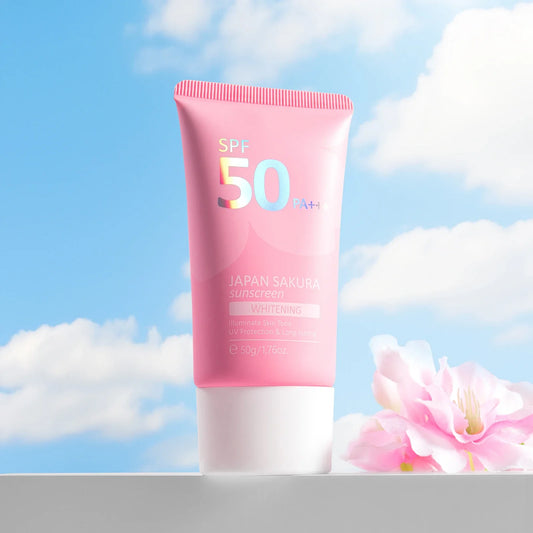 HKM-948243 Sakura Waterproof Sunscreen Face Cream for UV Protection and Brightening Skin Care - 50g