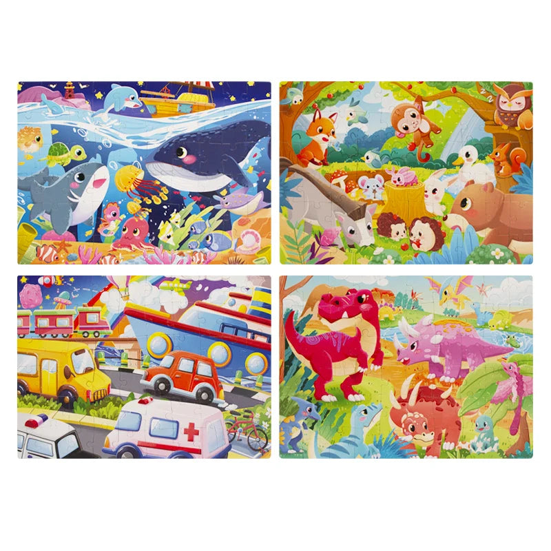 KTX-696275 Educational 60-Piece 3D Cartoon Jigsaw Puzzle for Kids – Fun and Engaging Learning Activity