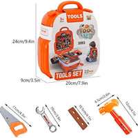 HKM-590291 Kids Tool Set - 22PCS Mini Tool Toy for Pretend Play, Ages 2-9, Plastic, Educational Fun